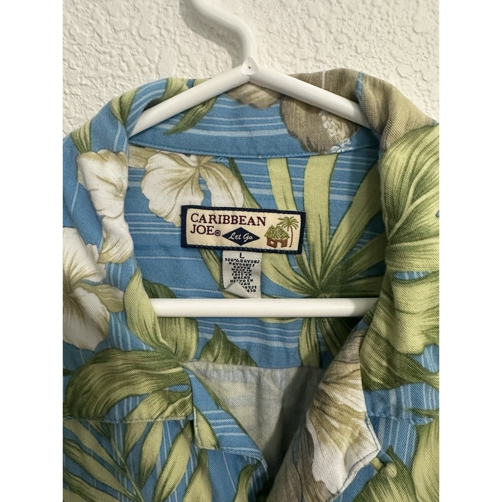 Vintage Carribean Joe Button Up Shirt Men's L Beach, Vacation, Resort Wear - Picture 3 of 4